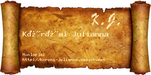 Körömi Julianna névjegykártya